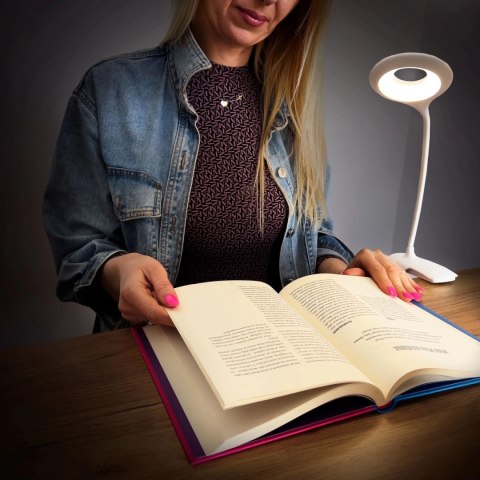 Bezprzewodowa lampka LED do czytania z klipsem + kabel micro USB biały Bezprzewodowa lampka LED do czytania z klipsem + kabel micro USB biały