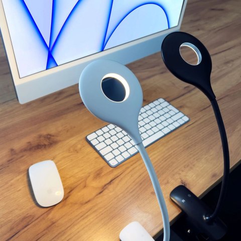 Bezprzewodowa lampka LED do czytania z klipsem + kabel micro USB biały Bezprzewodowa lampka LED do czytania z klipsem + kabel micro USB biały