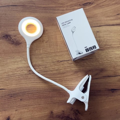 Bezprzewodowa lampka LED do czytania z klipsem + kabel micro USB biały Bezprzewodowa lampka LED do czytania z klipsem + kabel micro USB biały