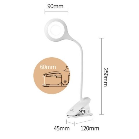 Bezprzewodowa lampka LED do czytania z klipsem + kabel micro USB biały Bezprzewodowa lampka LED do czytania z klipsem + kabel micro USB biały