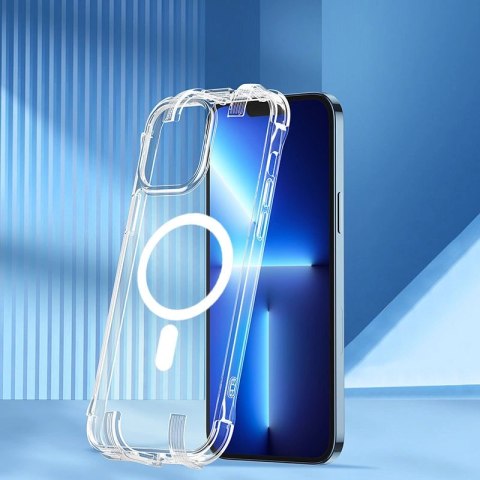 Joyroom Magnetic Defender magnetyczne etui do iPhone 13 Pro pancerny pokrowiec z haczykami podstawką przezroczysty (kompatybilne Joyroom Magnetic Defender magnetyczne etui do iPhone 13 Pro pancerny pokrowiec z haczykami podstawką przezroczysty (kompatybilne