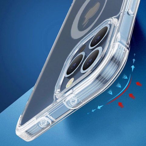 Joyroom Magnetic Defender magnetyczne etui do iPhone 13 Pro pancerny pokrowiec z haczykami podstawką przezroczysty (kompatybilne Joyroom Magnetic Defender magnetyczne etui do iPhone 13 Pro pancerny pokrowiec z haczykami podstawką przezroczysty (kompatybilne