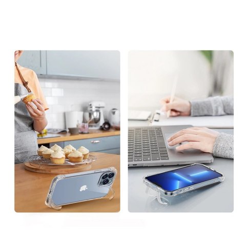 Joyroom Magnetic Defender magnetyczne etui do iPhone 13 Pro pancerny pokrowiec z haczykami podstawką przezroczysty (kompatybilne Joyroom Magnetic Defender magnetyczne etui do iPhone 13 Pro pancerny pokrowiec z haczykami podstawką przezroczysty (kompatybilne