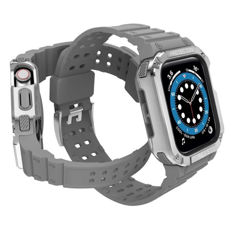 Protect Strap Band opaska z etui do Apple Watch 7 / 6 / 5 / 4 / 3 / 2 / SE (45 / 44 / 42mm) obudowa pancerny pokrowiec na zegare