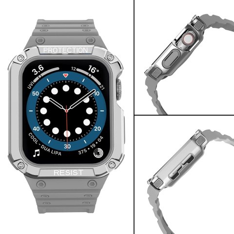 Protect Strap Band opaska z etui do Apple Watch 7 / 6 / 5 / 4 / 3 / 2 / SE (45 / 44 / 42mm) obudowa pancerny pokrowiec na zegare
