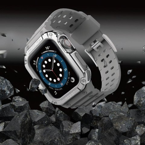 Protect Strap Band opaska z etui do Apple Watch 7 / 6 / 5 / 4 / 3 / 2 / SE (45 / 44 / 42mm) obudowa pancerny pokrowiec na zegare
