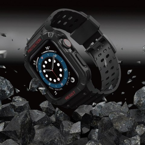 Protect Strap Band opaska z etui do Apple Watch 9 / 8 / 7 / 6 / 5 / 4 / 3 / 2 / SE / SE2 (41 / 40 / 38mm) obudowa pancerny pokro