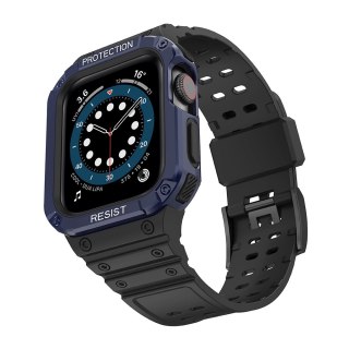 Protect Strap Band opaska z etui do Apple Watch 9 / 8 / 7 / 6 / 5 / 4 / 3 / 2 / SE / SE2 (41 / 40 / 38mm) obudowa pancerny pokro