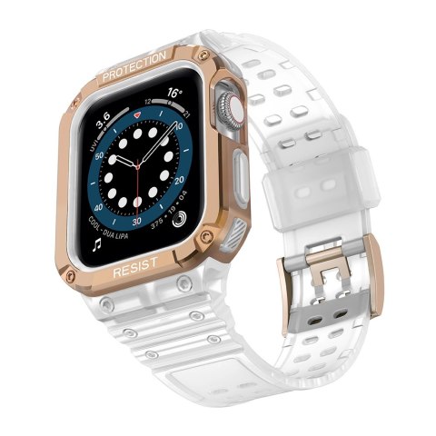 Protect Strap Band opaska z etui do Apple Watch 9 / 8 / 7 / 6 / 5 / 4 / 3 / 2 / SE / SE2 (41 / 40 / 38mm) obudowa pancerny pokro