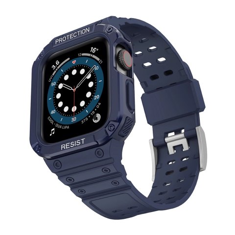 Protect Strap Band opaska z etui do Apple Watch 9 / 8 / 7 / 6 / 5 / 4 / 3 / 2 / SE / SE2 (41 / 40 / 38mm) obudowa pancerny pokro