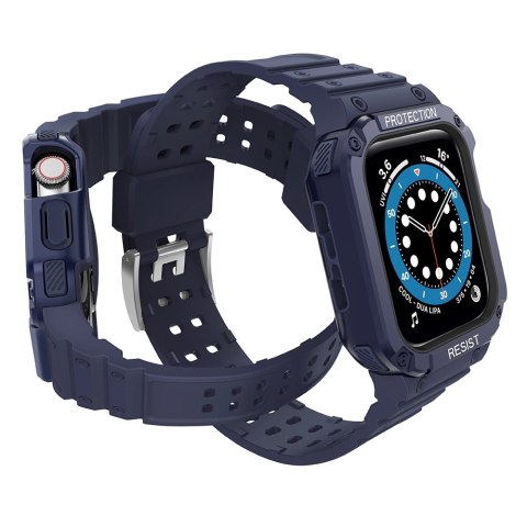 Protect Strap Band opaska z etui do Apple Watch 9 / 8 / 7 / 6 / 5 / 4 / 3 / 2 / SE / SE2 (41 / 40 / 38mm) obudowa pancerny pokro