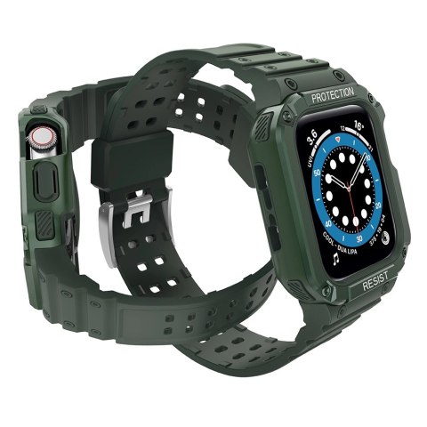 Protect Strap Band opaska z etui do Apple Watch 9 / 8 / 7 / 6 / 5 / 4 / 3 / 2 / SE / SE2 (41 / 40 / 38mm) obudowa pancerny pokro