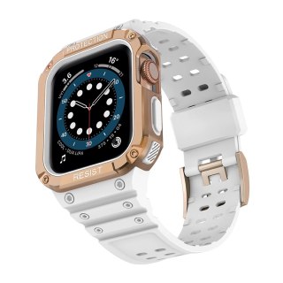 Protect Strap Band opaska z etui do Apple Watch 9 / 8 / 7 / 6 / 5 / 4 / 3 / 2 / SE / SE2 (41 / 40 / 38mm) obudowa pancerny pokro