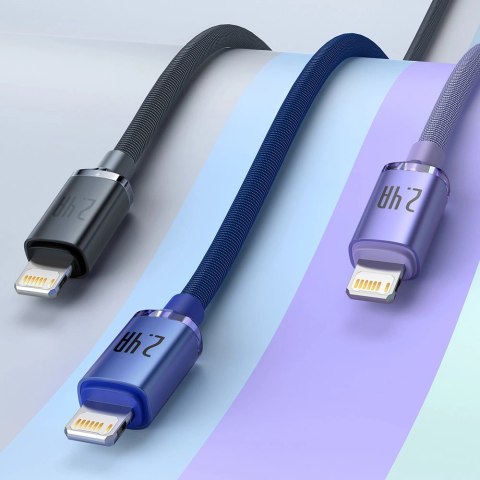 Baseus Crystal Shine Series kabel przewód USB do szybkiego ładowania i transferu danych USB Typ A - Lightning 2,4A 1,2m fioletow Baseus Crystal Shine Series kabel przewód USB do szybkiego ładowania i transferu danych USB Typ A - Lightning 2,4A 1,2m fioletow