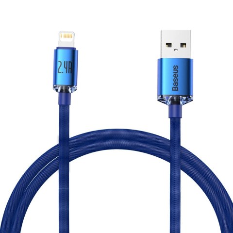 Baseus Crystal Shine Series kabel przewód USB do szybkiego ładowania i transferu danych USB Typ A - Lightning 2,4A 1,2m niebiesk Baseus Crystal Shine Series kabel przewód USB do szybkiego ładowania i transferu danych USB Typ A - Lightning 2,4A 1,2m niebiesk
