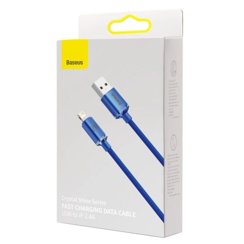 Baseus Crystal Shine Series kabel przewód USB do szybkiego ładowania i transferu danych USB Typ A - Lightning 2,4A 1,2m niebiesk Baseus Crystal Shine Series kabel przewód USB do szybkiego ładowania i transferu danych USB Typ A - Lightning 2,4A 1,2m niebiesk
