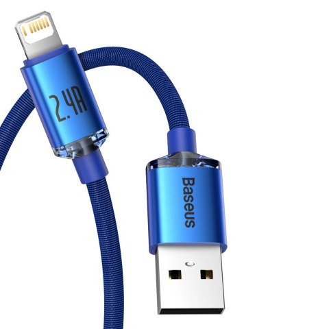 Baseus Crystal Shine Series kabel przewód USB do szybkiego ładowania i transferu danych USB Typ A - Lightning 2,4A 1,2m niebiesk Baseus Crystal Shine Series kabel przewód USB do szybkiego ładowania i transferu danych USB Typ A - Lightning 2,4A 1,2m niebiesk