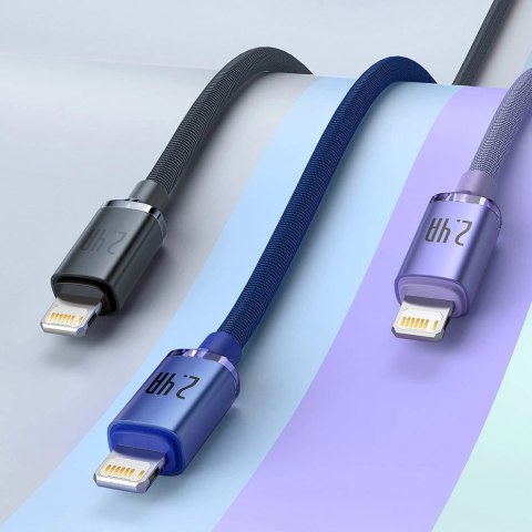 Baseus Crystal Shine Series kabel przewód USB do szybkiego ładowania i transferu danych USB Typ A - Lightning 2,4A 1,2m niebiesk Baseus Crystal Shine Series kabel przewód USB do szybkiego ładowania i transferu danych USB Typ A - Lightning 2,4A 1,2m niebiesk