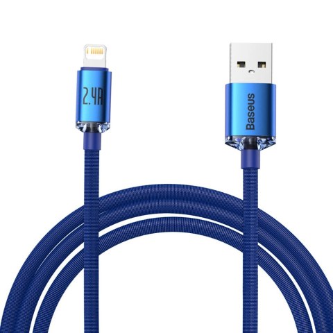 Baseus Crystal Shine Series kabel przewód USB do szybkiego ładowania i transferu danych USB Typ A - Lightning 2,4A 2m niebieski Baseus Crystal Shine Series kabel przewód USB do szybkiego ładowania i transferu danych USB Typ A - Lightning 2,4A 2m niebieski