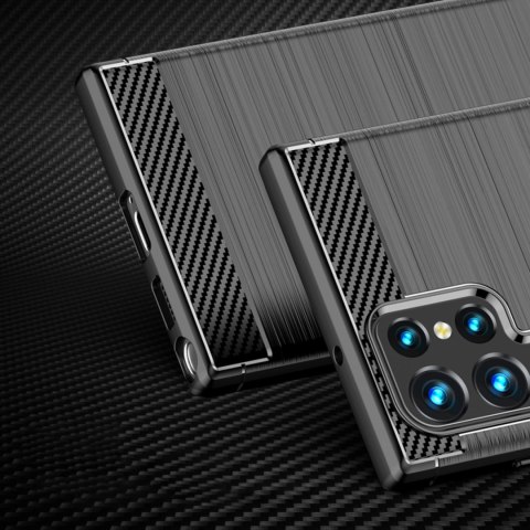 Carbon Case elastyczne etui pokrowiec Samsung Galaxy S22 Ultra czarny Carbon Case elastyczne etui pokrowiec Samsung Galaxy S22 Ultra czarny