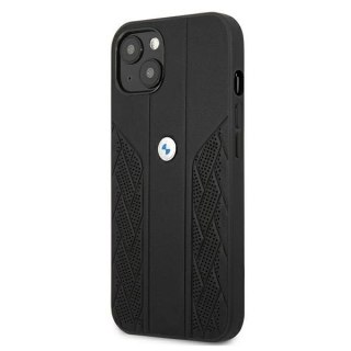 Etui BMW Leather Curve Perforate na iPhone 13 mini - czarne