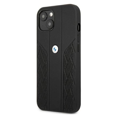 Etui BMW Leather Curve Perforate na iPhone 13 mini - czarne