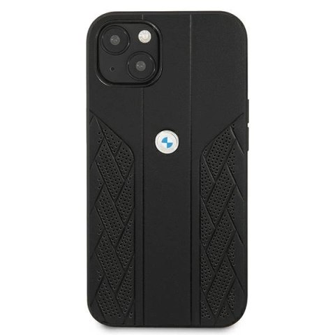 Etui BMW Leather Curve Perforate na iPhone 13 mini - czarne