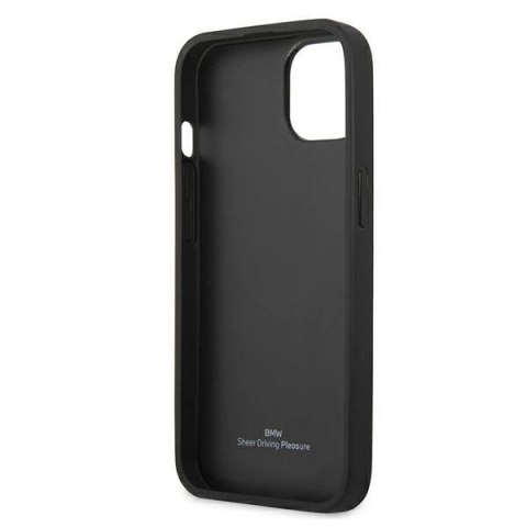 Etui BMW Leather Curve Perforate na iPhone 13 mini - czarne