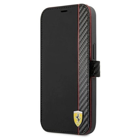 Etui Ferrari On Track Carbon Stripe na iPhone 13 mini - czarne Etui Ferrari On Track Carbon Stripe na iPhone 13 mini - czarne