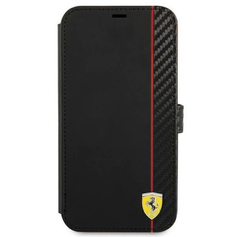 Etui Ferrari On Track Carbon Stripe na iPhone 13 mini - czarne Etui Ferrari On Track Carbon Stripe na iPhone 13 mini - czarne
