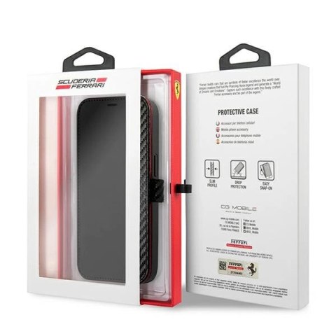 Etui Ferrari On Track Carbon Stripe na iPhone 13 mini - czarne Etui Ferrari On Track Carbon Stripe na iPhone 13 mini - czarne
