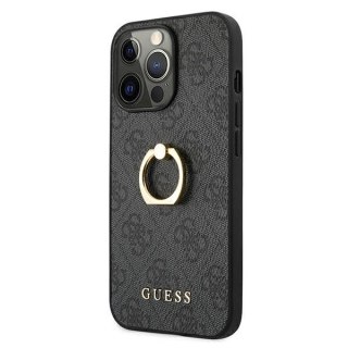 Etui Guess 4G Ring Stand na iPhone 13 Pro / iPhone 13 - szare