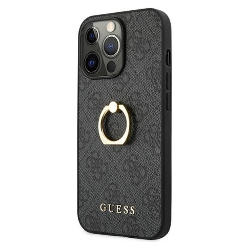 Etui Guess 4G Ring Stand na iPhone 13 Pro / iPhone 13 - szare