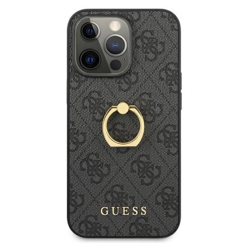 Etui Guess 4G Ring Stand na iPhone 13 Pro / iPhone 13 - szare