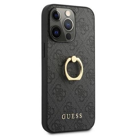 Etui Guess 4G Ring Stand na iPhone 13 Pro / iPhone 13 - szare