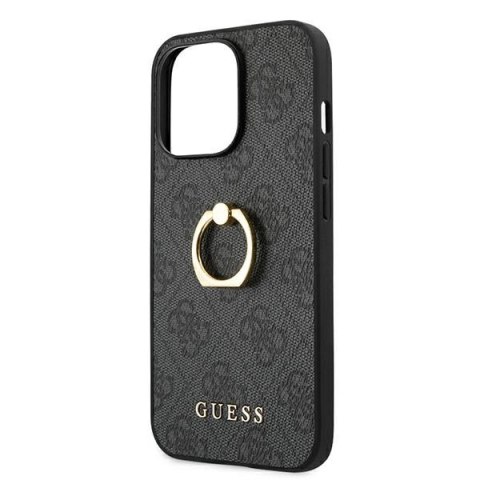 Etui Guess 4G Ring Stand na iPhone 13 Pro / iPhone 13 - szare