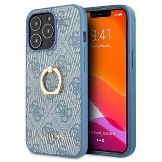 Etui Guess 4G Ring na iPhone 13 Pro Max - niebieskie