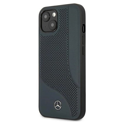 Etui Mercedes Leather Perforated Area na iPhone 13 mini - granatowe