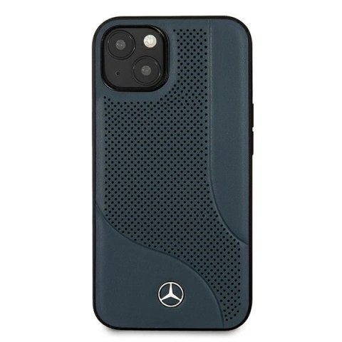 Etui Mercedes Leather Perforated Area na iPhone 13 mini - granatowe