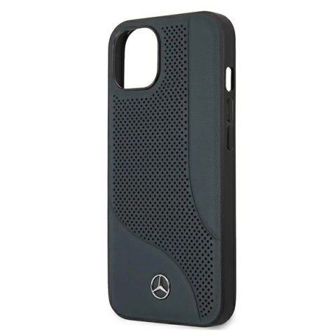 Etui Mercedes Leather Perforated Area na iPhone 13 mini - granatowe