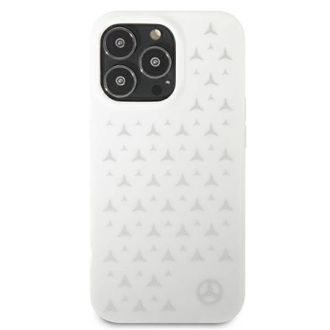 Etui Mercedes Silver Stars Pattern na iPhone 13 Pro Max - białe