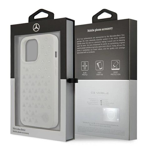 Etui Mercedes Silver Stars Pattern na iPhone 13 Pro Max - białe