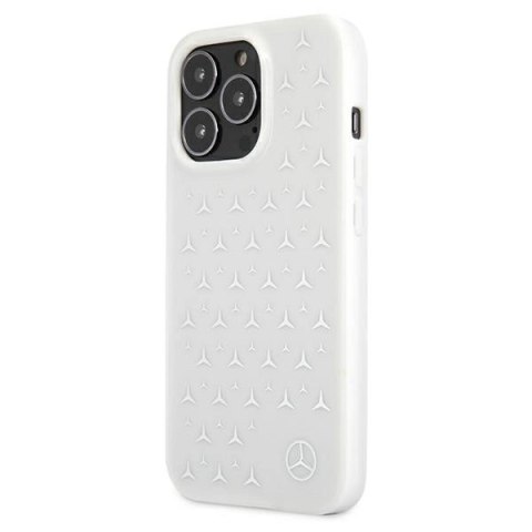 Etui Mercedes Silver Stars Pattern na iPhone 13 Pro / iPhone 13 - białe Etui Mercedes Silver Stars Pattern na iPhone 13 Pro / iPhone 13 - białe