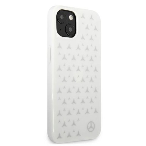 Etui Mercedes Silver Stars Pattern na iPhone 13 - białe Etui Mercedes Silver Stars Pattern na iPhone 13 - białe