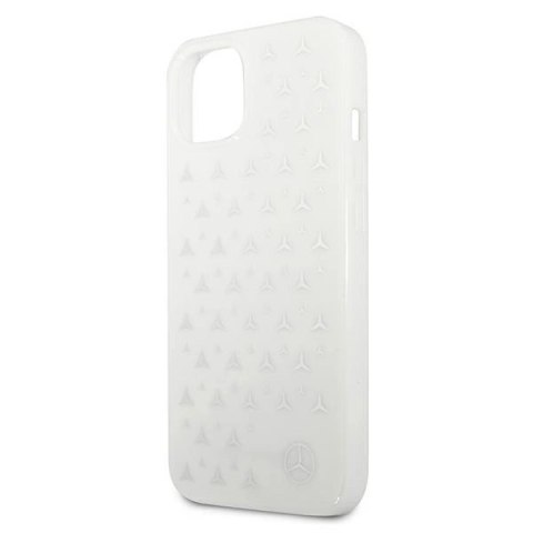 Etui Mercedes Silver Stars Pattern na iPhone 13 - białe Etui Mercedes Silver Stars Pattern na iPhone 13 - białe