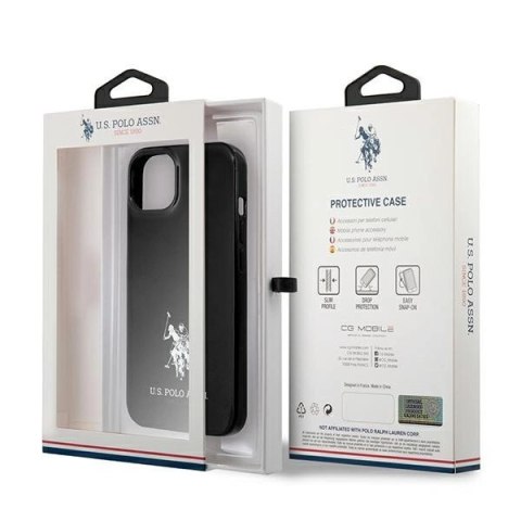 Etui U.S. Polo Assn. Horses Logo na iPhone 13 - czarne