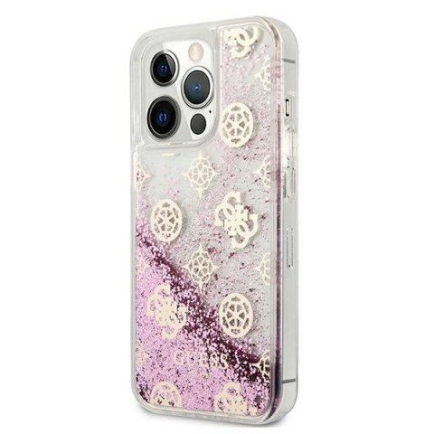 Guess GUHCP13LLGPEPI iPhone 13 Pro / 13 6,1" różowy/pink hardcase Peony Liquid Glitter