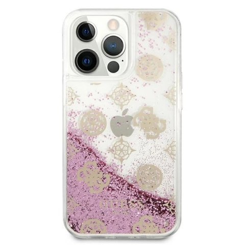Guess GUHCP13LLGPEPI iPhone 13 Pro / 13 6,1" różowy/pink hardcase Peony Liquid Glitter