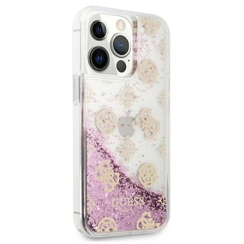 Guess GUHCP13LLGPEPI iPhone 13 Pro / 13 6,1" różowy/pink hardcase Peony Liquid Glitter