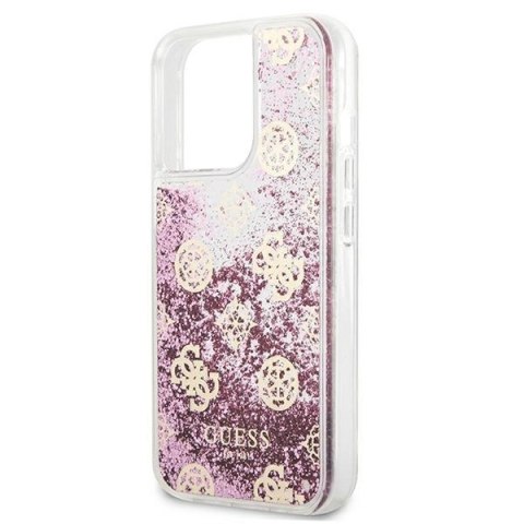 Guess GUHCP13LLGPEPI iPhone 13 Pro / 13 6,1" różowy/pink hardcase Peony Liquid Glitter